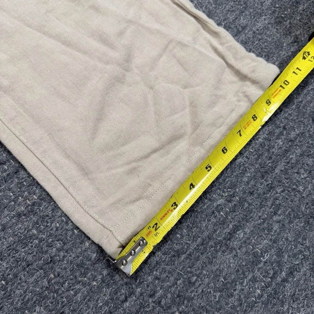 Gap Pants Mens 36x29 Wide Leg 90s Loose Linen Blend Casual Bedrock Beige Baggy